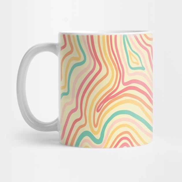 Pastel Psychedelic Wavy Lines by Velvet Earth